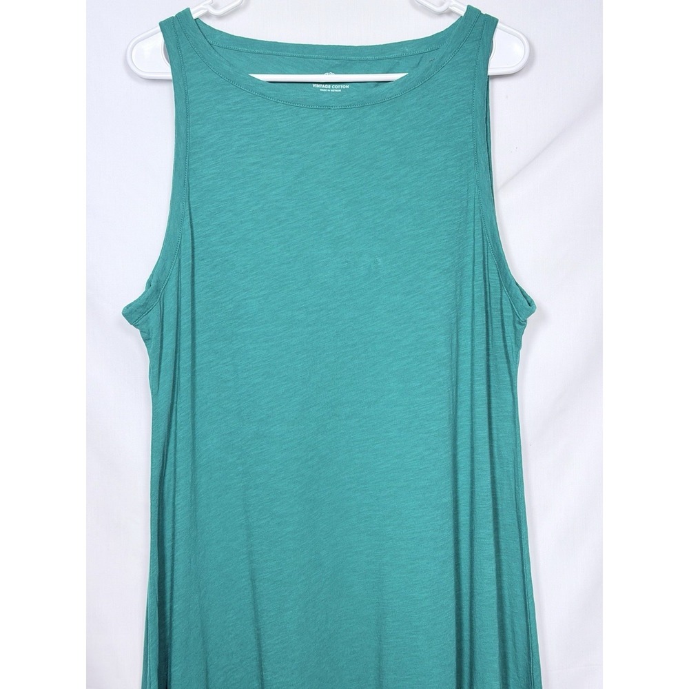 J Crew Maxi Dress XXL‎ Green Sleeveless Hi Low Flowy Casual Coastal Summer Boho - Picture 3 of 8